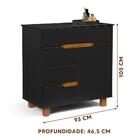 Cômoda Para Quarto Preto Freijó Atena Shop Jm Flex