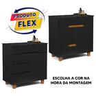 Cômoda Para Quarto Preto Freijó Atena Shop Jm Flex