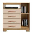 Cômoda Para Quarto Sapateira 1 Porta 4 Gavetas Nicho Itapema