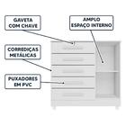 Cômoda Para Quarto Vitória Elegance 1 Porta 5 Gavetas Shop Jm