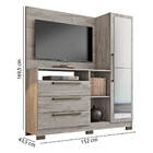 Cômoda Para Tv Até 42" 3 Gavetas 1 Porta Com Espelho Notável