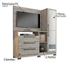 Cômoda Para Tv Até 42" 3 Gavetas 1 Porta Com Espelho Notável