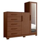 Cômoda Para Tv Até 50 Polegadas 5 Gavetas Espelho Cacau Nexus