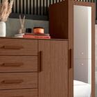 Cômoda Para Tv Até 50 Polegadas 5 Gavetas Espelho Cacau Nexus