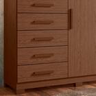 Cômoda Para Tv Até 50 Polegadas 5 Gavetas Espelho Cacau Nexus