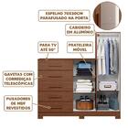 Cômoda Para Tv Até 50 Polegadas 5 Gavetas Espelho Cacau Nexus