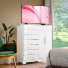 Cômoda Para Tv Até 55 Polegadas 8 Gavetas Branco Villa Shop Jm