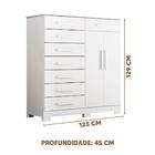 Cômoda Para Tv Até 55 Polegadas 8 Gavetas Branco Villa Shop Jm