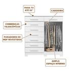 Cômoda Para Tv Até 55 Polegadas 8 Gavetas Branco Villa Shop Jm