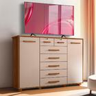 Cômoda Para Tv Até 65 Polegadas 7 Gavetas Jatobá Fendi Fontei