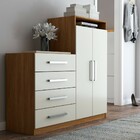 Cômoda Paris 2 Portas 4 Gavetas Cinamomo/off White - Panorama