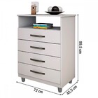 Cômoda Paris 4 Gavetas Branco - Pnr Móveis