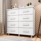 Cômoda Paris 8 Gavetas Branco Lanza