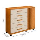 Comoda Paris Quarto Com 5 Gavetas E 1 Porta Ripada