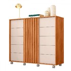 Cômoda Pegasus 2 Portas 5 Gavetas Ripado Freijo/off White - C