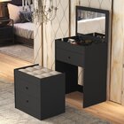 Cômoda Penteadeira 3 Gavetas 1 Espelho Olivia  Preto