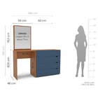 Cômoda Penteadeira 4 Gavetas Com Espelho Porto Azul/freijó