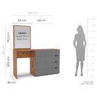 Cômoda Penteadeira 4 Gavetas Com Espelho Porto Cinza/freijó