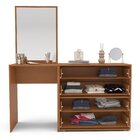 Cômoda Penteadeira 4 Gavetas Com Espelho Porto Creme/freijó