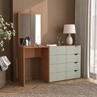 Cômoda Penteadeira 4 Gavetas Com Espelho Porto Verde/freijó