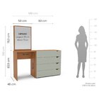 Cômoda Penteadeira 4 Gavetas Com Espelho Porto Verde/freijó