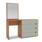Cômoda Penteadeira 4 Gavetas Com Espelho Porto Verde/freijó