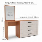 Cômoda Penteadeira 4 Gavetas Lisboa Creme/freijó