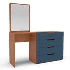 Cômoda Penteadeira 4 Gavetas Madrid Azul/freijó