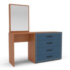 Cômoda Penteadeira 4 Gavetas Valência Azul/freijó