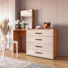 Cômoda Penteadeira 4 Gavetas Valência Creme/freijó