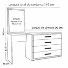 Cômoda Penteadeira 4 Gavetas Valência Creme/freijó