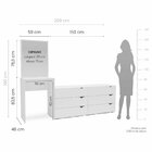 Cômoda Penteadeira 6 Gavetas Com Espelho Porto Branco