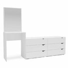 Cômoda Penteadeira 6 Gavetas Com Espelho Porto Branco