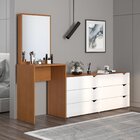 Cômoda Penteadeira 6 Gavetas Com Espelho Porto Branco/freijó