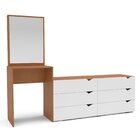 Cômoda Penteadeira 6 Gavetas Com Espelho Porto Branco/freijó