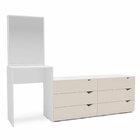 Cômoda Penteadeira 6 Gavetas Com Espelho Porto Creme/branco