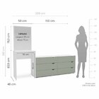 Cômoda Penteadeira 6 Gavetas Com Espelho Porto Verde/branco