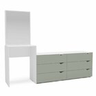 Cômoda Penteadeira 6 Gavetas Com Espelho Porto Verde/branco