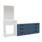 Cômoda Penteadeira 6 Gavetas Lisboa Azul/branco