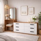 Cômoda Penteadeira 6 Gavetas Lisboa Branco/freijó