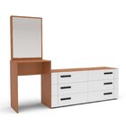 Cômoda Penteadeira 6 Gavetas Lisboa Branco/freijó