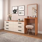 Cômoda Penteadeira 6 Gavetas Lisboa Creme/freijó