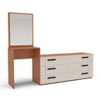 Cômoda Penteadeira 6 Gavetas Lisboa Creme/freijó