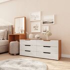 Cômoda Penteadeira 6 Gavetas Madrid Branco/freijó