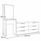 Cômoda Penteadeira 6 Gavetas Madrid Branco/freijó