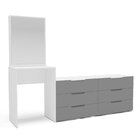 Cômoda Penteadeira 6 Gavetas Madrid Cinza/branco