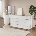 Cômoda Penteadeira 8 Gavetas Com Espelho Porto Branco