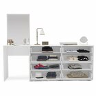 Cômoda Penteadeira 8 Gavetas Com Espelho Porto Cinza/branco