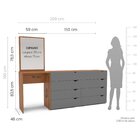 Cômoda Penteadeira 8 Gavetas Com Espelho Porto Cinza/freijó