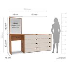 Cômoda Penteadeira 8 Gavetas Com Espelho Porto Creme/freijó